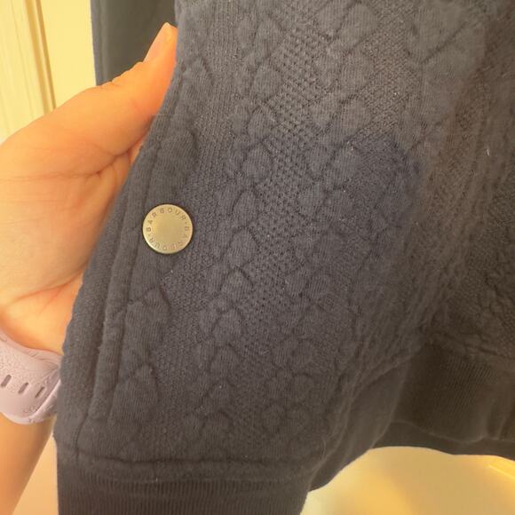 Barbour Kelsey Overlayer Bomber Jacket Size 8 Navy Blue British Preppy Classic - Picture 8 of 14